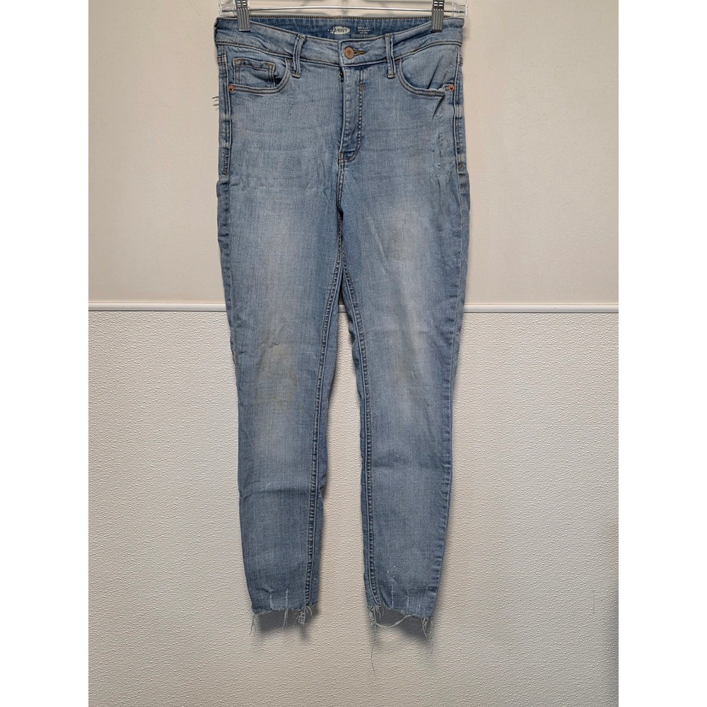 Old Navy High-Waisted Rockstar Super Skinny‎ Jeans Distressed Hem Size 6